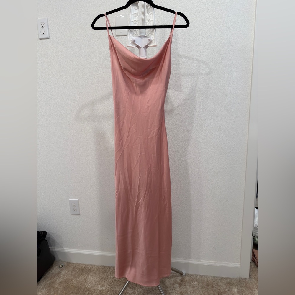 Guess - Cowl Neck Pink Midi Dress